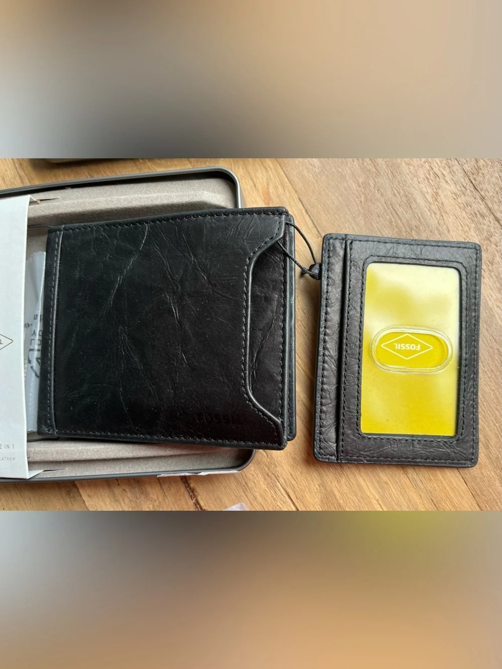 Fossil Neel Sliding 2 IN 1  Bifold Wallet Black